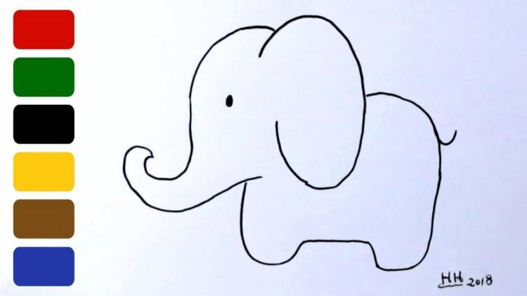 как нарисовать слоника