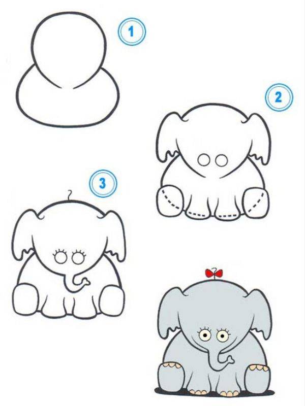 Рисунки животных для срисовки поэтапно для детей