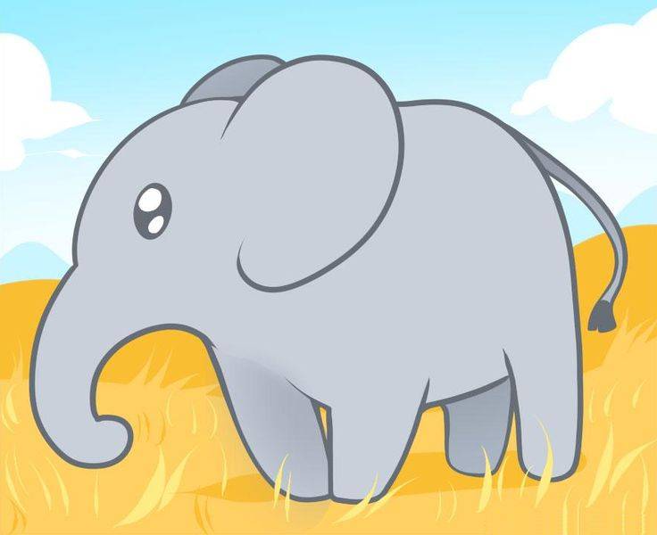 Как нарисовать слона карандашом для детей и начинающих шаг за шагом