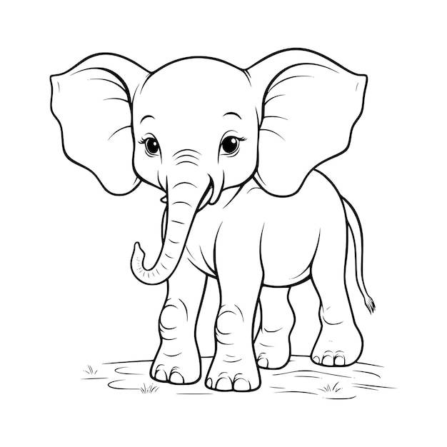 Детский слоненок раскраски страницы рисунок для детей