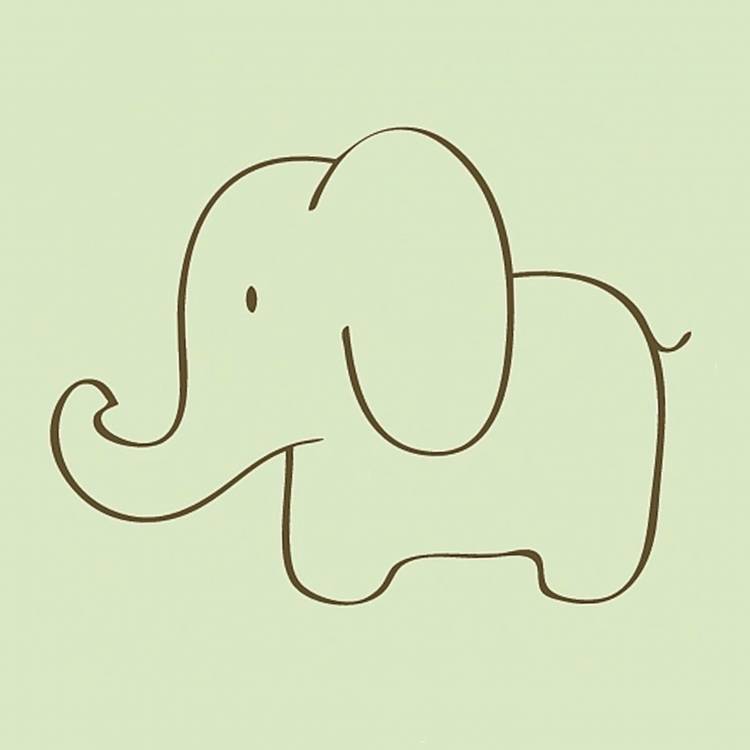Слон рисунок легкий