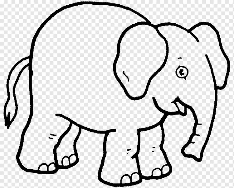 Рисунок Слоник Книжка-раскраска, слон, белый, ребенок, млекопитающее png