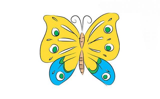 Рисунки карандашом для детей бабочки 