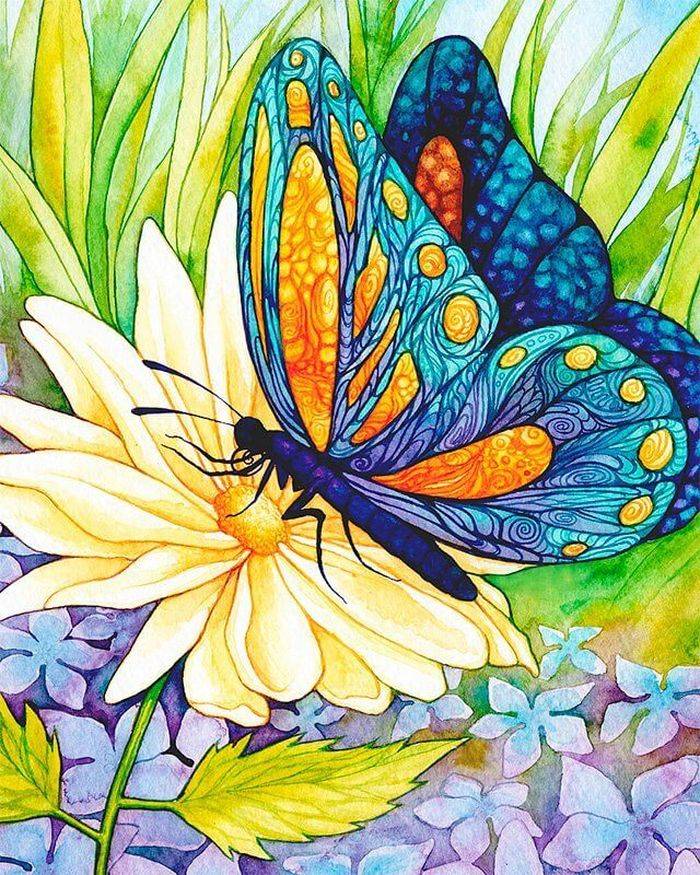 Картинки с цветами и бабочками для детей и взрослых