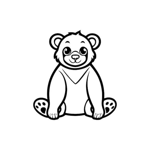 Милый медведь раскраски детей раскраска медведь векторные иллюстрации символов