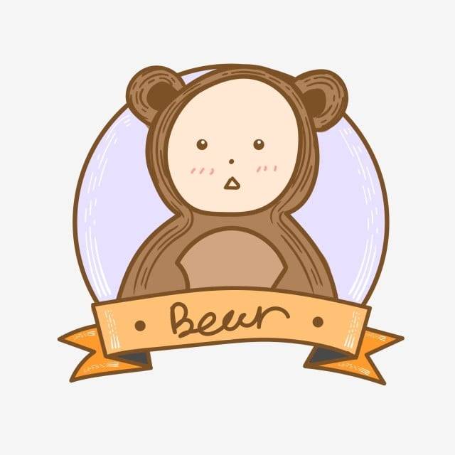 Мультяшный милый рисованной детей животных медведь аватар иллюстрации PNG , мультипликация, прекрасный, Рисованной PNG рисунок для бесплатной загрузки
