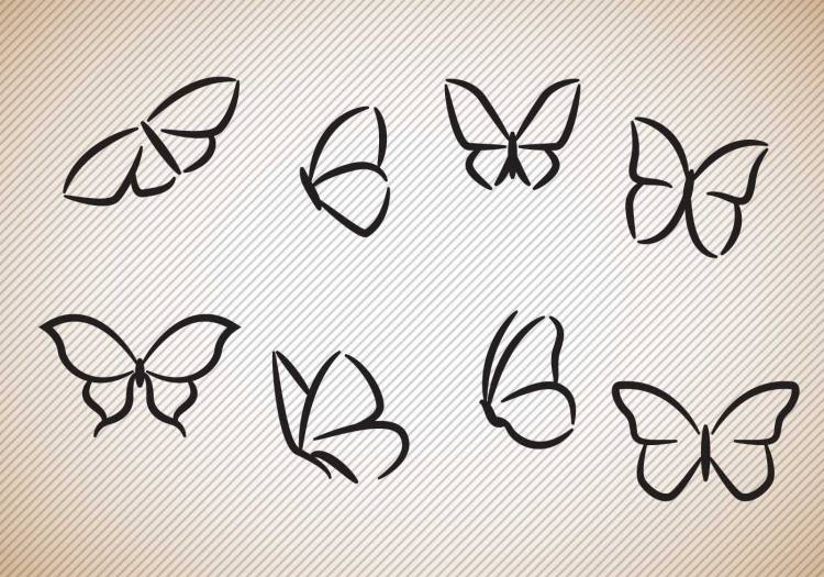 Красивые бабочки для срисовки легкие рисунки