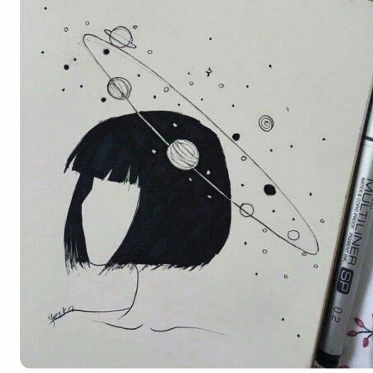 Прикольные рисунки для срисовки черной ручкой