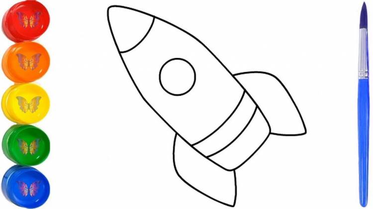 Как нарисовать и раскрасить ракету