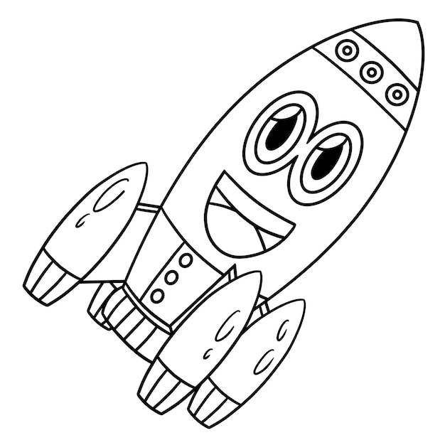Раскраска ракета с мордочкой для детей