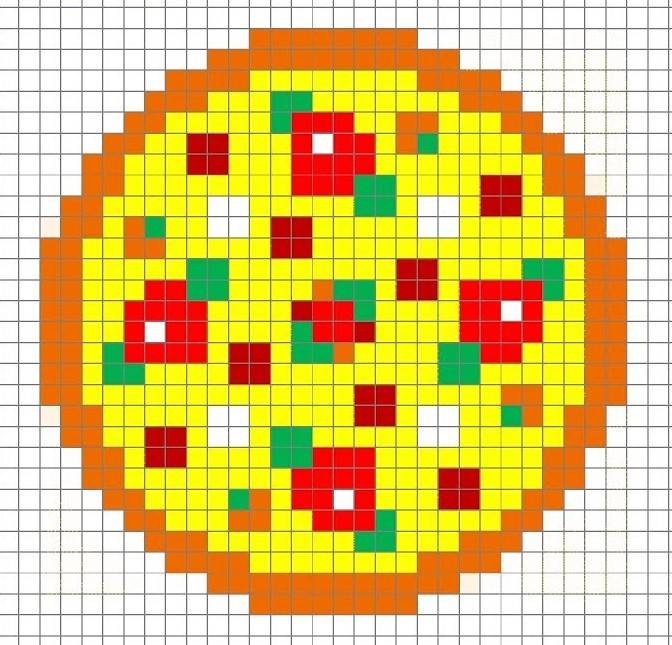 Как нарисовать пиццу по клеточкам?
