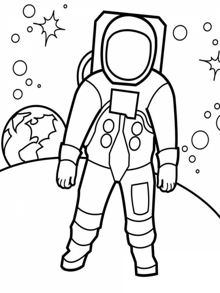 Раскраска «Космонавт на Луне»