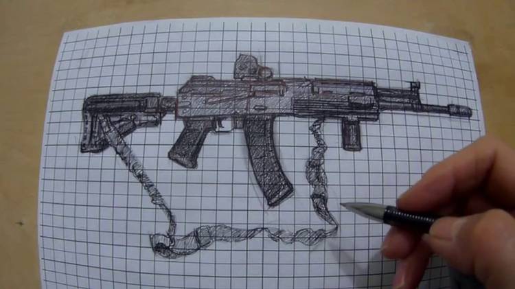 Рисунки оружия по клеточкам в тетради, как нарисовать оружие из CS GO, Майнкрафт и других игр