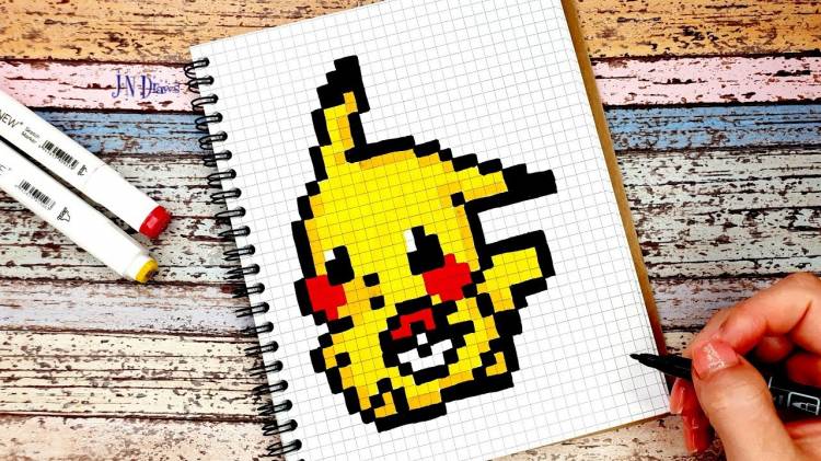 How to draw Pikachu in pixel art style