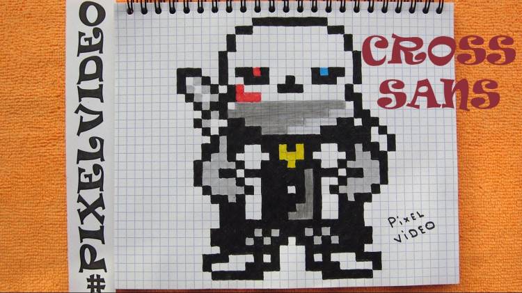 Sans How to Draw Cross Sans Pixel Art pixelvideo