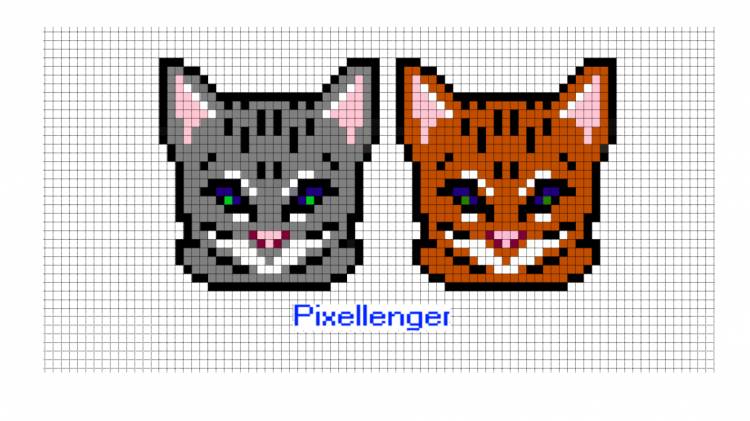 Пиксельные рисунки по клеточкам котики