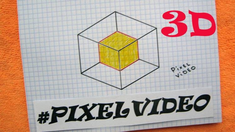 Optical illusion cube pixelvideo