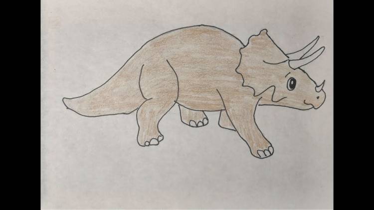 Как нарисовать динозавра легко и поэтапно (трицератопс)