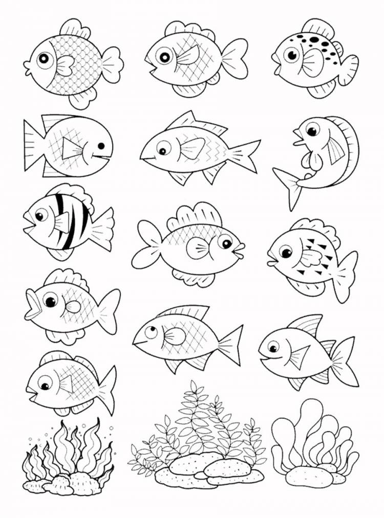 Аквариумные рыбки раскраска для детей