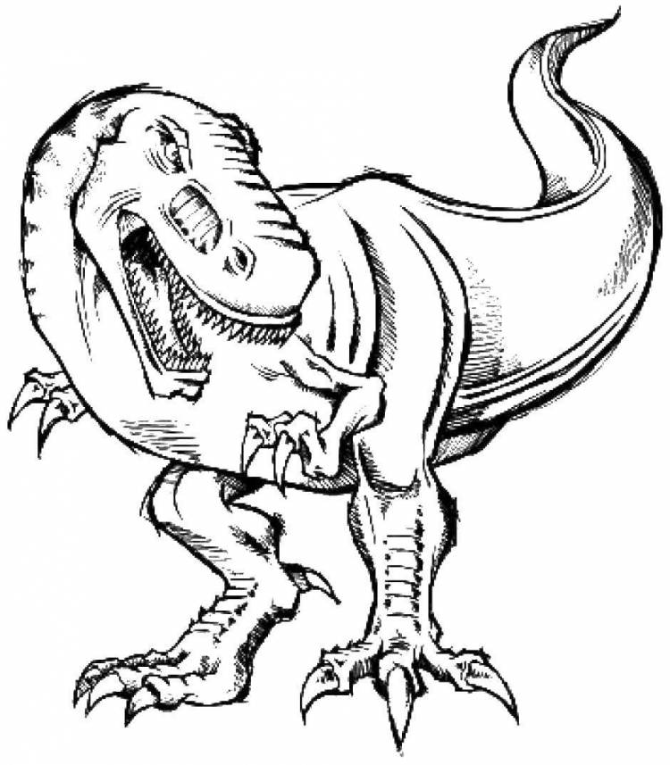 Раскраски Раскраска Гигантский хищник тиранозавр динозавр, скачать распечатать раскраски