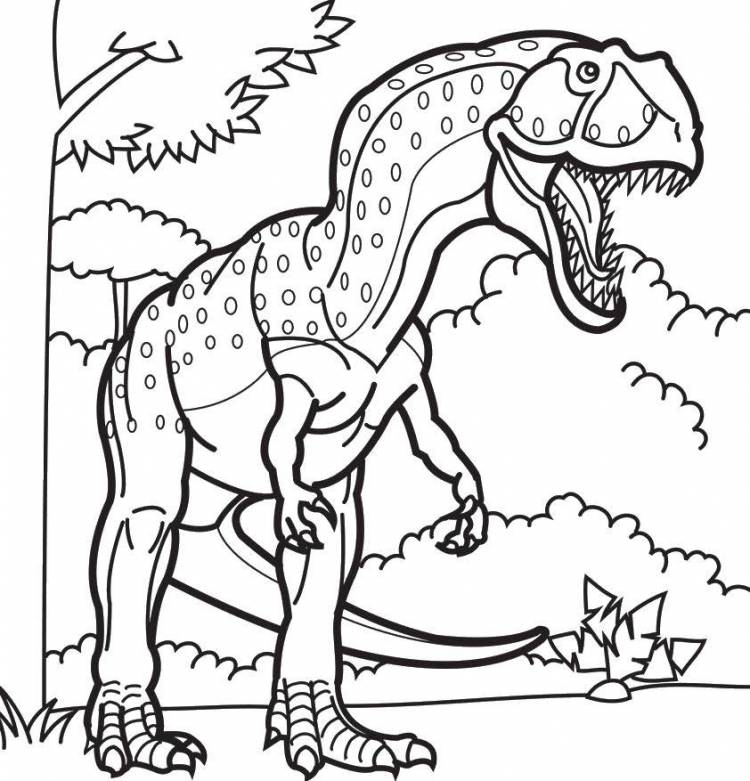Раскраски рано, Розмальовки Тиранозавр рекс динозавр
