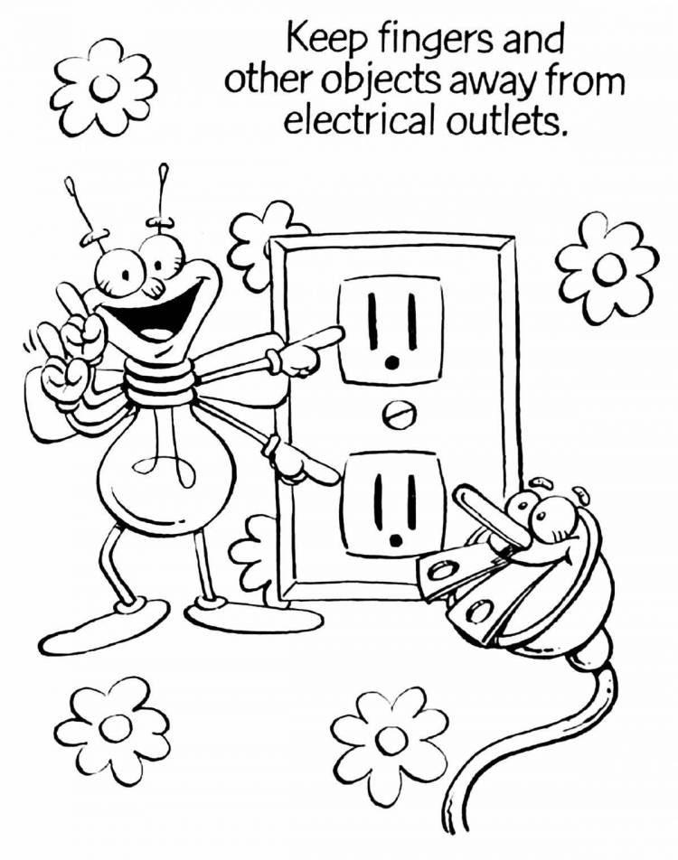 Раскраски Электричество для детей 