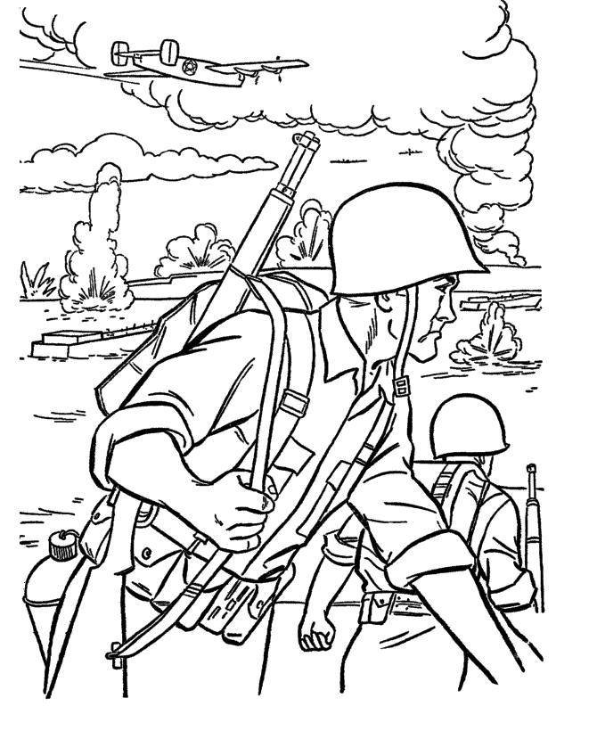 Великая отечественная война война солдаты поле боя Раскраски для детей мальчиков