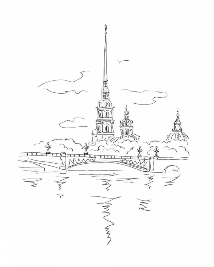 Петропавловская крепость раскраска