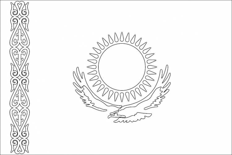 Раскраска Флаг Казахстана распечатать