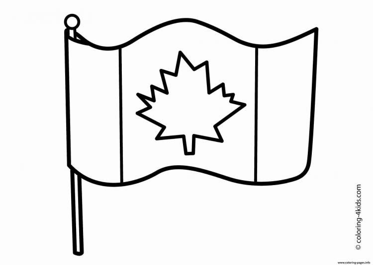 Раскраска Флаг Канады распечатать
