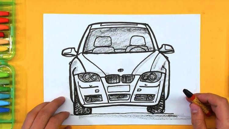 Учимся рисовать машину BMW рисуем с РыбаКит