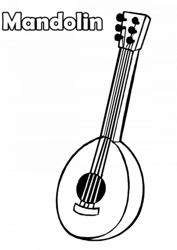 Раскраски Музыкальный инструмент домра 