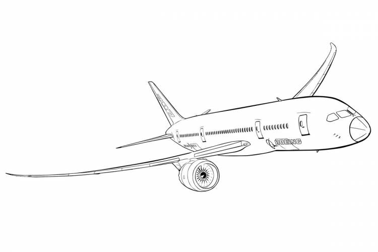 Раскраска Самолет Boeing