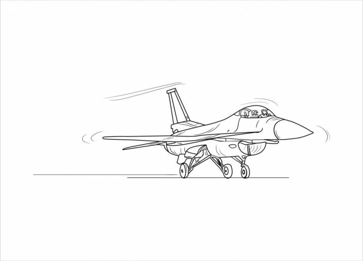 Раскраска Военный самолёт F