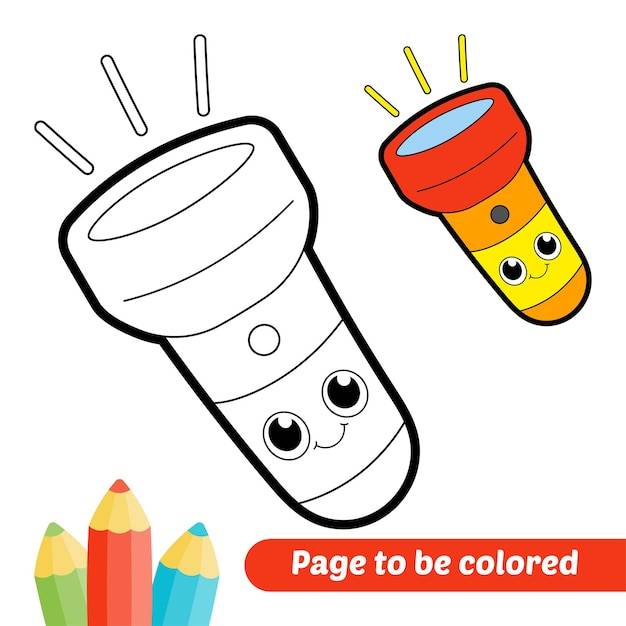 Книжка-раскраска для детей фонарик вектор