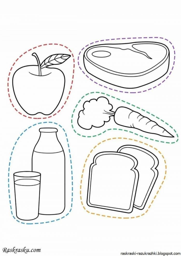 Раскраски Продукты питания для детей