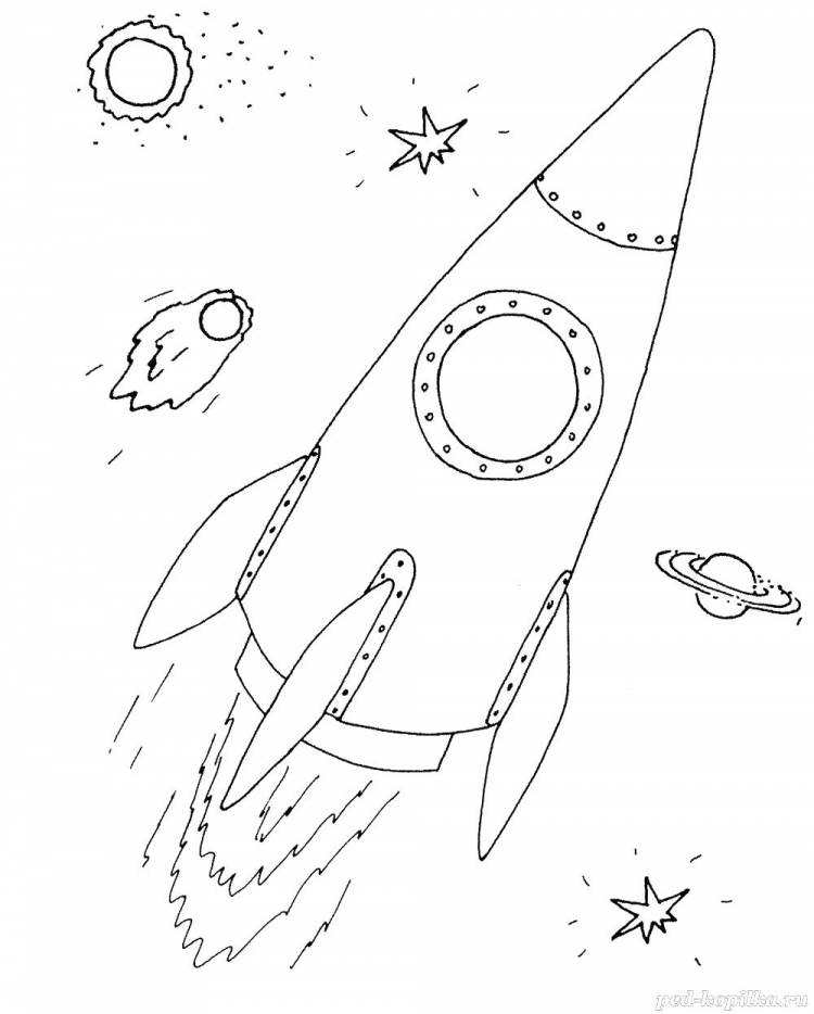 Ракета и планеты ракета планеты звезды млечный путь Раскраски для детей мальчиков