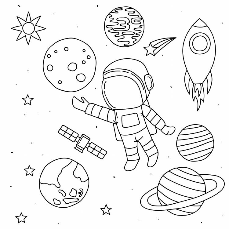 Раскраска космос для детей