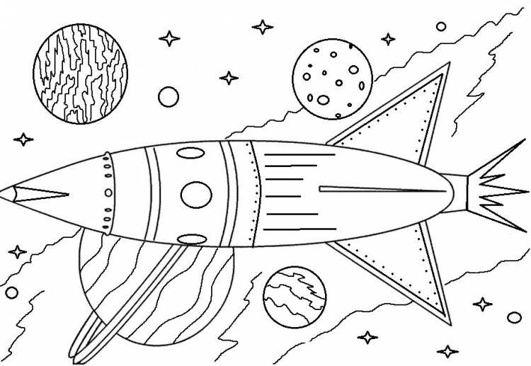 Ракета в космосе ракета раскраски звезды Распечатать раскраски для мальчиков
