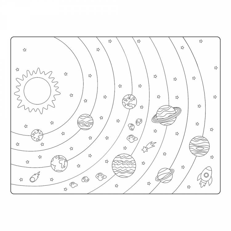 Раскраска Солнечная система распечатать или скачать