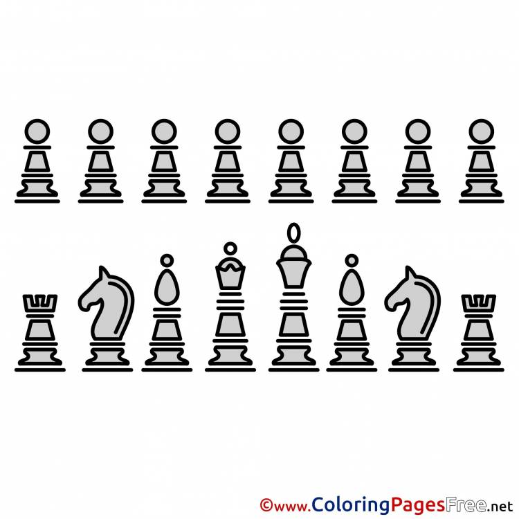 Шахматные фигуры раскраска для детей