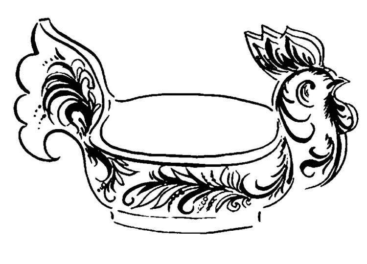 Раскраски для детей и взрослых хорошего качестваРаскраска посуда золотая Хохлома