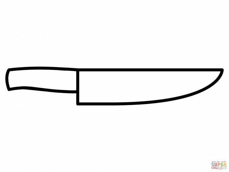 Раскраска Кухонный нож смайлик