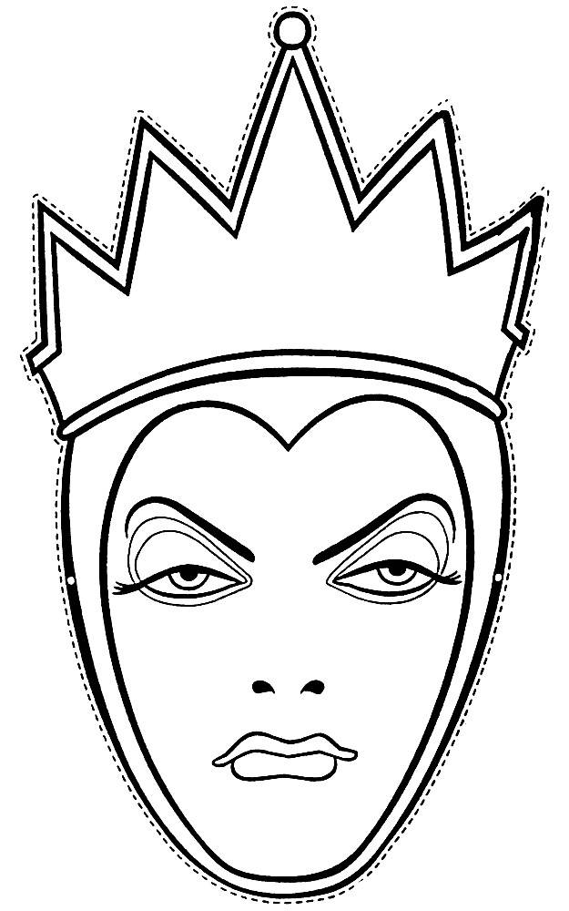 Раскраски для детей и взрослых хорошего качестваРаскраска маска Снежная королева