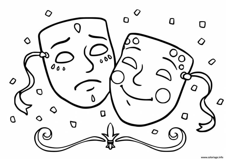 Театральные маски раскраски для детей
