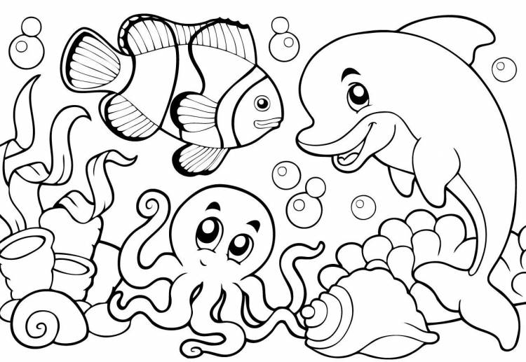 Раскраски Подводный мир для детей