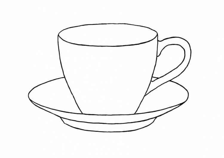 Раскраски Чайная пара чашка и блюдце 