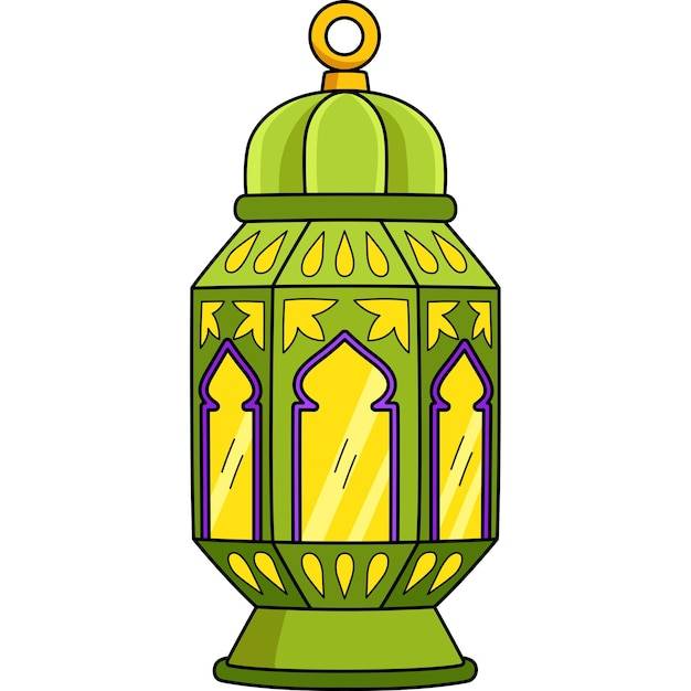 Рамадан фонарь изолированная страница раскраски для детей