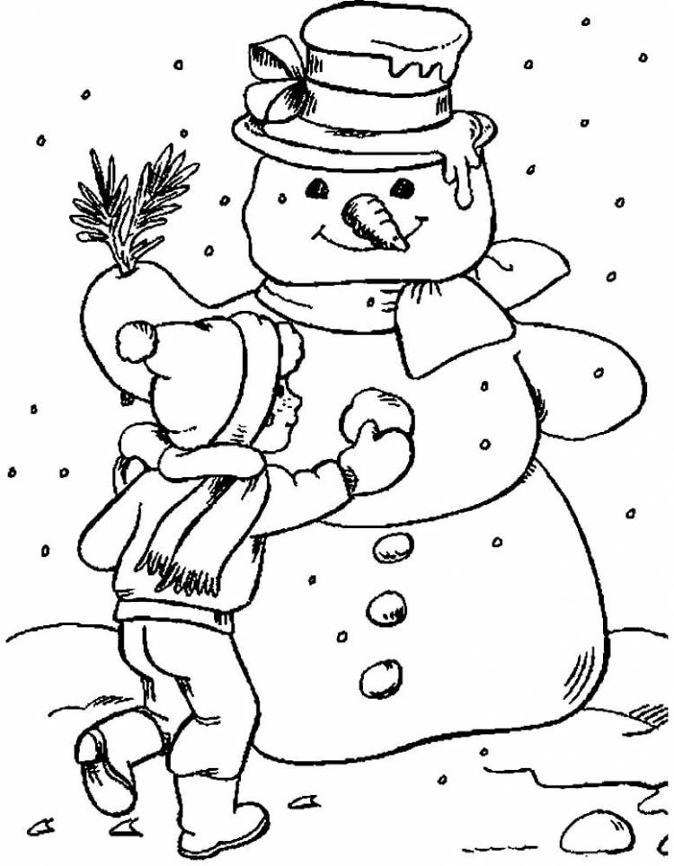 Раскраска Снеговик почтовик и Дед Мороз