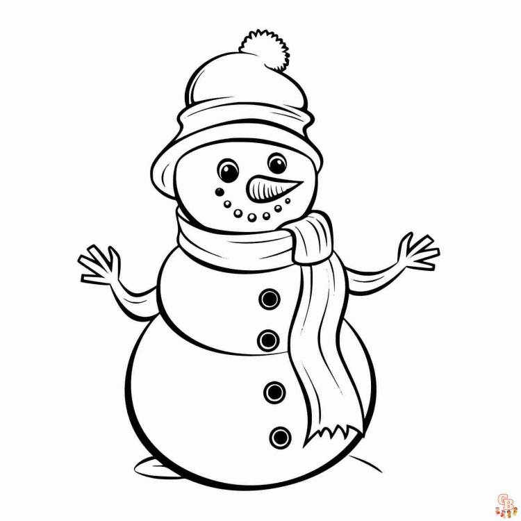 Раскраски Снеговик для печати и бесплатно для детей